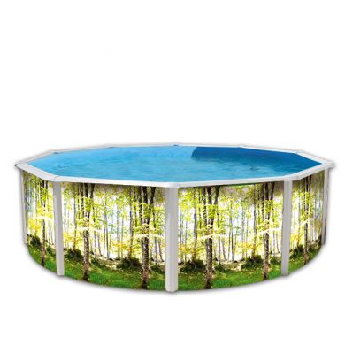 Kit piscine acier Décoh'Tool Pinus D 550cm haut 120 cm filtration échelle Torrente Toi pas cher