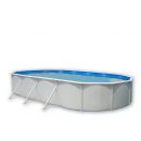 Kit piscine acier Mallorca blanc ovale 550x366cm haut 120 cm filtration &eacute;chelle Torrente Toi pas cher