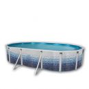 Kit piscine acier Decoh'tool Oc&eacute;an ovale 4 tailles disponibles haut 120 cm filtration &eacute;chelle Torrente Toi