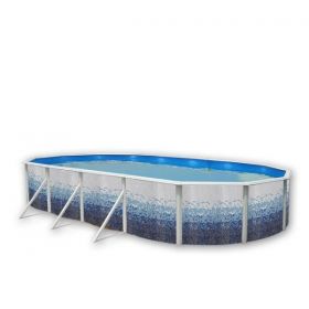 Piscine d&eacute;montable : Kit piscine acier Decoh'pool Trancadis ovale 4 tailles disponibles haut 120 cm filtration &eacute;chelle Torrente Toi