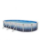Kit piscine acier Decoh'tool Oc&eacute;an ovale 4 tailles disponibles haut 120 cm filtration &eacute;chelle Torrente Toi
