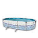Kit piscine acier Decoh'tool Oc&eacute;an ovale 4 tailles disponibles haut 120 cm filtration &eacute;chelle Torrente Toi