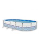 Kit piscine acier Decoh'tool Oc&eacute;an ovale 4 tailles disponibles haut 120 cm filtration &eacute;chelle Torrente Toi