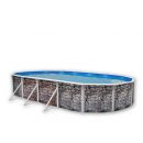 Kit piscine acier Decoh'tool Oc&eacute;an ovale 4 tailles disponibles haut 120 cm filtration &eacute;chelle Torrente Toi