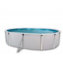 Kit piscine acier Mallorca blanc ovale 500x366cm haut 120 cm filtration &eacute;chelle Torrente Toi pas cher