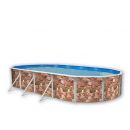 Kit piscine acier Decoh'tool Oc&eacute;an ovale 4 tailles disponibles haut 120 cm filtration &eacute;chelle Torrente Toi