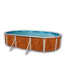 Kit piscine acier Decoh'tool Oc&eacute;an ovale 4 tailles disponibles haut 120 cm filtration &eacute;chelle Torrente Toi