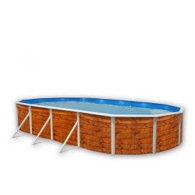 Piscine d&eacute;montable : Kit piscine acier Decoh'pool Etnique ovale 4 tailles disponibles haut 120 cm filtration &eacute;chelle Torrente Toi