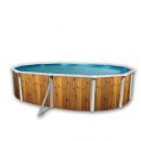 Kit piscine acier Decoh'tool Oc&eacute;an ovale 4 tailles disponibles haut 120 cm filtration &eacute;chelle Torrente Toi