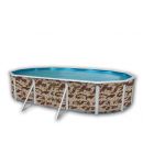 Kit piscine acier Decoh'tool Oc&eacute;an ovale 4 tailles disponibles haut 120 cm filtration &eacute;chelle Torrente Toi