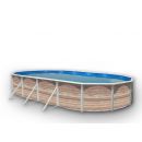 Kit piscine acier Decoh'tool Oc&eacute;an ovale 4 tailles disponibles haut 120 cm filtration &eacute;chelle Torrente Toi
