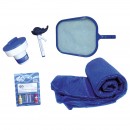 Kit &eacute;t&eacute; pour piscine compos&eacute; d'une b&acirc;che &agrave; bulles &eacute;puisette de surface distributeur chlore thermom&egrave;tre kit contr&ocirc;le PH