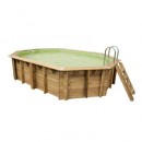 Piscine bois Azura Ubbink 355x490 cm H 130cm liner bleu ou sable