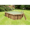 Piscine bois Azura Ubbink 355x490 cm H 130cm liner bleu ou sable