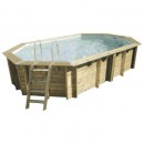 Piscine bois Azura Ubbink 400x610 cm H 120cm liner Bleu ou Beige