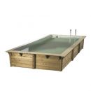 Piscine bois Azura Ubbink 350x505cm H 126cm liner bleu ou beige
