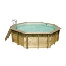 Piscine bois Ocea Ubbink Diam 430cm H 120cm liner bleu, beige ou gris