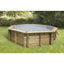 Piscine bois Ocea Ubbink Diam 430cm H 120cm liner bleu, beige ou gris