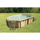 Piscine bois Ocea Ubbink 400x610cm H 130cm liner bleu, beige ou gris
