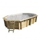 Piscine bois Ocea Ubbink 400x610cm H 130cm liner bleu, beige ou gris
