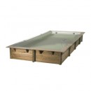 Piscine bois Linea Ubbink 350x650cm H 140cm liner bleu, beige ou gris