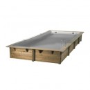 Piscine bois Linea Ubbink 350x650cm H 140cm liner bleu, beige ou gris