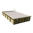 Piscine bois Linea Ubbink 500x800cm H 140 cm liner bleu, beige ou gris, hors sol semi enterr&eacute;e et enterr&eacute;e