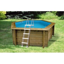 Piscine Sunwater Ubbink D 410cm H120 cm hexagonale liner bleu