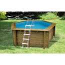 Piscine Sunwater Ubbink D 410cm H120 cm hexagonale liner bleu