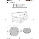 Piscine Sunwater Ubbink D 410cm H120 cm hexagonale liner bleu