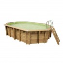 Piscine bois Azura Ubbink 300x400cm H 120cm liner bleu ou sable octogonale allong&eacute;