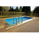 Piscine bois Azura Ubbink 200x400cm H 126cm liner bleu ou beige