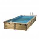 Piscine bois Azura Ubbink 200x400cm H 126cm liner bleu ou beige