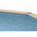 Piscine bois Linea Ubbink 500x1100cm H 140 cm liner bleu semi enterr&eacute;e ou enterr&eacute;e