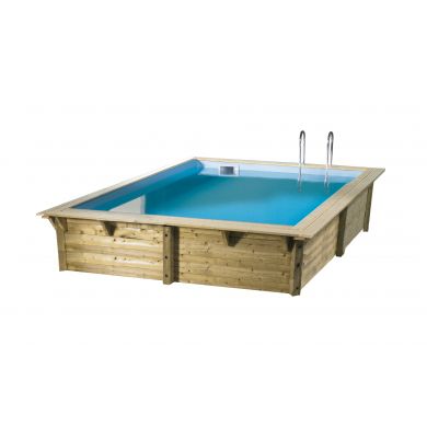 Piscine bois Azura Ubbink 200x400cm H 126cm liner bleu ou beige