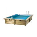 Piscine bois Azura Ubbink 200x400cm H 126cm liner bleu ou beige