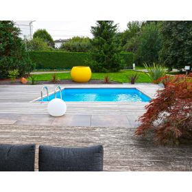 Piscine Ext&eacute;rieure Bois : Piscine bois Azura Ubbink carr&eacute;e 300x300cm H 126cm liner bleu ou beige