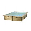 Piscine bois Azura Ubbink 200x400cm H 126cm liner bleu ou beige