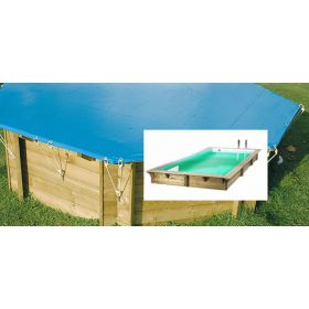 Bache piscine : B&acirc;che de s&eacute;curit&eacute; pour piscine bois Ubbink rectangle 200 x 400 cm