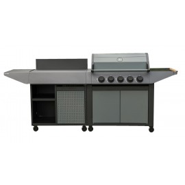Barbecue GAZ BURN 80 PREMIUM avec desserte COAM285T COOK'IN GARDEN