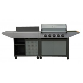 Autres Accessoires Piscine : Barbecue GAZ BURN 80 PREMIUM avec desserte COAM285T COOK'IN GARDEN