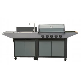 Barbecue GAZ BURN 80 PREMIUM avec Evier COAM285T/2 COOK'IN GARDEN