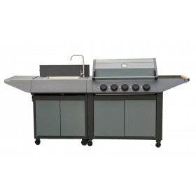 Autres Accessoires Piscine : Barbecue GAZ BURN 80 PREMIUM avec Evier COAM285T/2 COOK'IN GARDEN