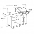 Cuisine d'&Eacute;t&eacute; Fidgi Cook'in Garden Barbecue Gaz 3 Br&ucirc;leurs avec Desserte