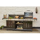 Cuisine d'&Eacute;t&eacute; Fidgi Cook'in Garden Barbecue Gaz 3 Br&ucirc;leurs avec Desserte