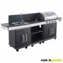 Cuisine d'&Eacute;t&eacute; Fidgi Cook'in Garden 4 Br&ucirc;leurs Pack Complet Barbecue Desserte et &Eacute;vier