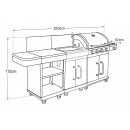 Cuisine d'&Eacute;t&eacute; Fidgi Cook'in Garden 4 Br&ucirc;leurs Pack Complet Barbecue Desserte et &Eacute;vier
