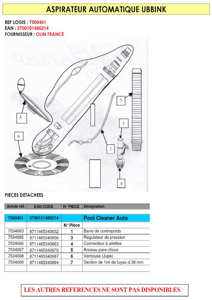 Jupe ventouse ref 6 pour robot Ubbink ref 7500101